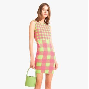 STAUD Chili Dress | Pistachio Grapefruit Size S